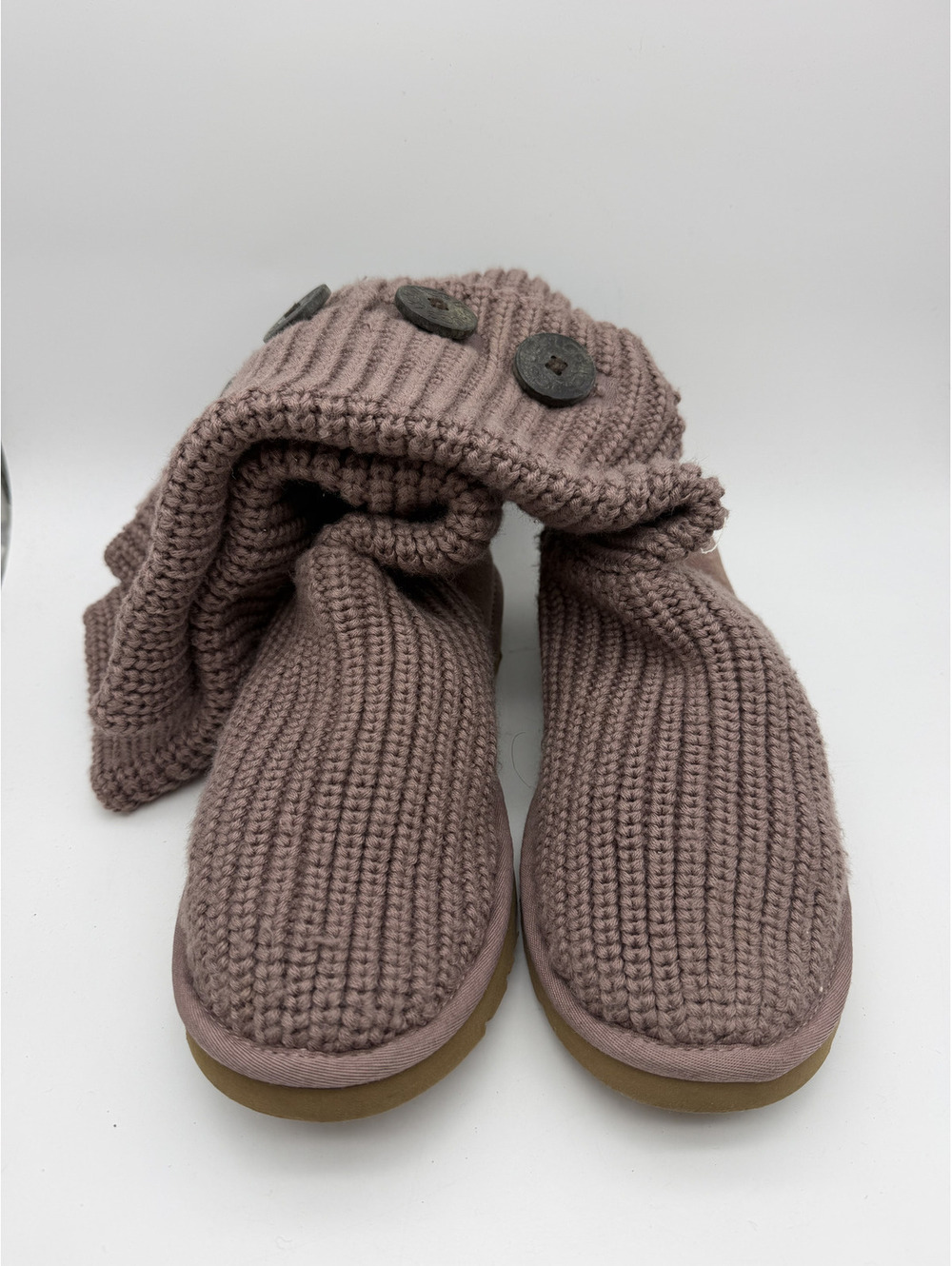 UGG Women's Knit Button Booties in Mauve, Size 8